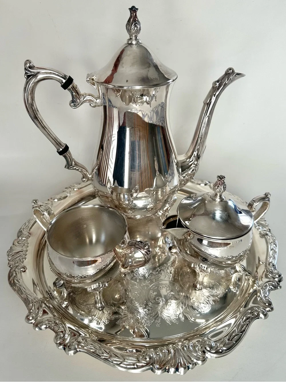 Sheridan Taunton Silversmiths Silverplate Four-Piece Coffee Service Set  Vintage